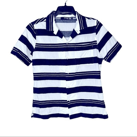 Murano Slim Fit Button Down Stripe Shirt - Picture 1 of 8